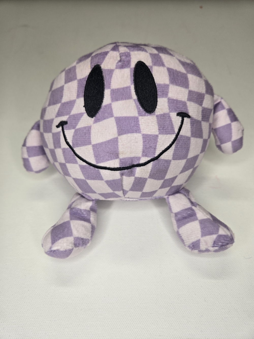 Plush Checker Smile Ball Toy - Lavender